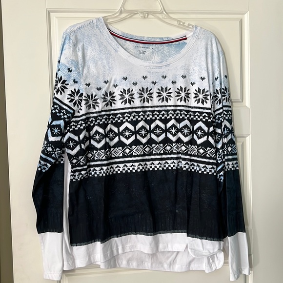 Tommy Hilfiger plus XXL new holiday Christmas Tshirt long sleeve - Picture 2 of 6